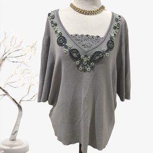 Dress barn Embellished sweater top